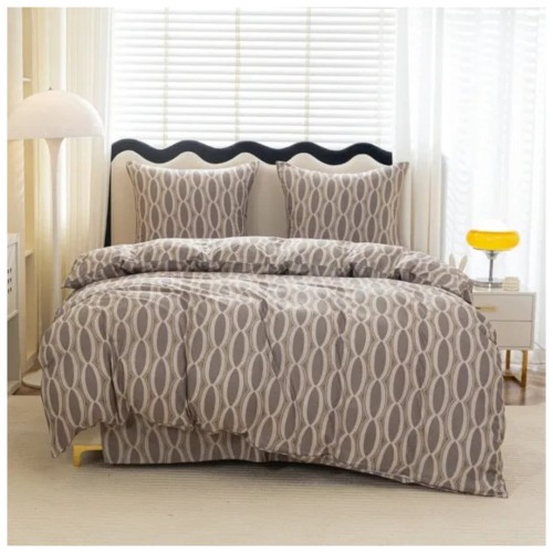 Komplet Pościeli 3D 220x200 + 2x70/80 Elegancka Symetria Satyna Bawełniana 3044