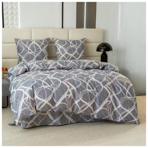 Komplet Pościeli 3D 220x200 + 2x70/80 Luksusowe Pętle Satyna Bawełniana 3102