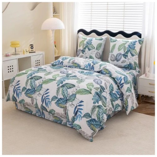 Komplet Pościeli 3D 220x200 + 2x70/80 Egzotyczna Flora Satyna Bawełniana 3050