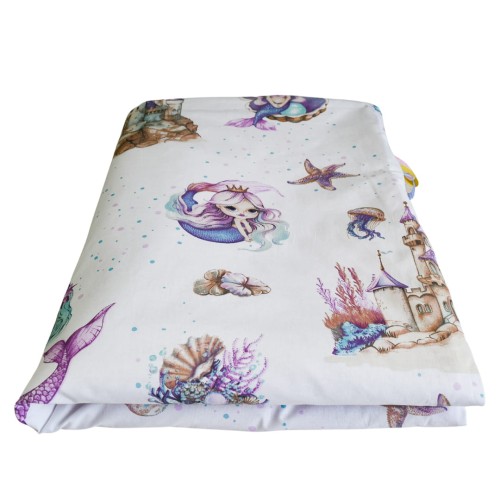 Kocyk Dziecięcy 75x100 Letni Syrenki/Róż Bawełna/Velvet