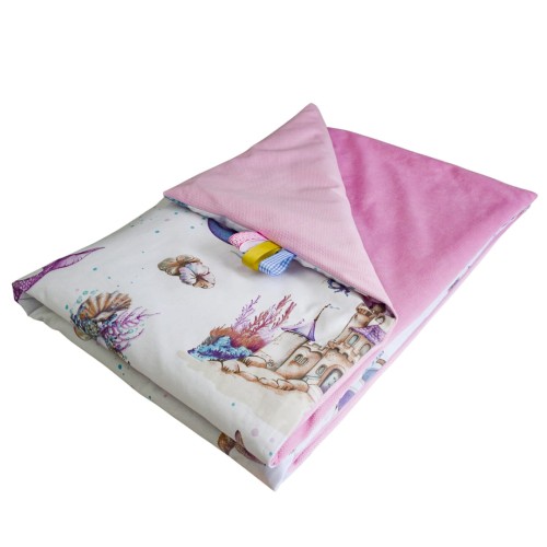 Kocyk Dziecięcy 75x100 Letni Syrenki/Róż Bawełna/Velvet