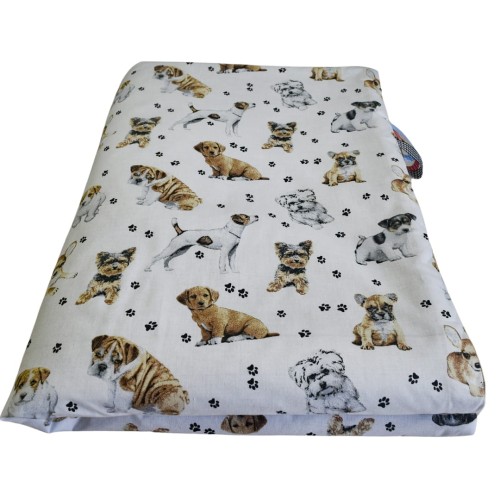 Kocyk Dziecięcy 75x100 Letni Pieski Białe/Beż Bawełna/Velvet