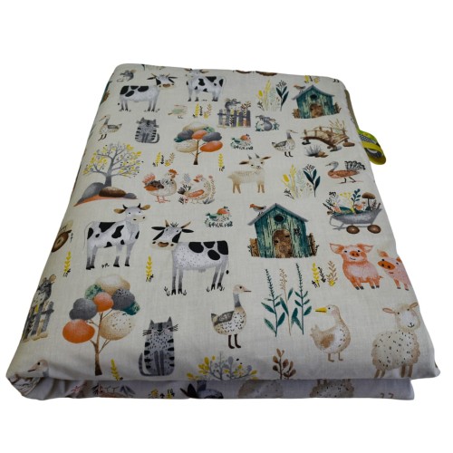 Kocyk Dziecięcy 75x100 Letni Farma Retro/Beż Bawełna/Velvet