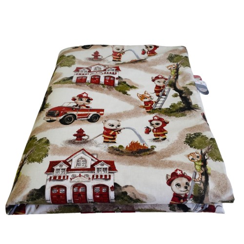 Kocyk Dziecięcy 75x100 Letni Psi Strażak/Krem Bawełna/Velvet