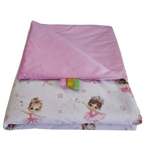 Kocyk Dziecięcy 75x100 Letni Baletnice Róż/Róż Bawełna/Velvet