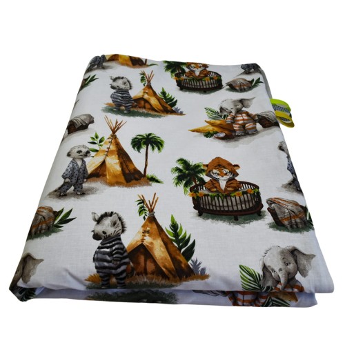 Kocyk Dziecięcy 75x100 Letni Zwierzaki Tipa/Szary Bawełna/Velvet