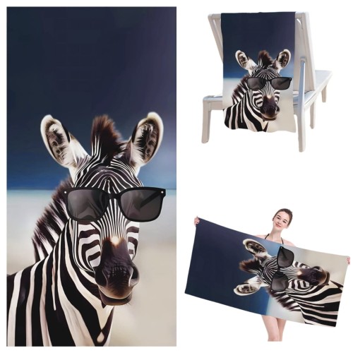 Ręcznik Plażowy Kąpielowy XXL 100x180 Zebra Szybkoschnący H93