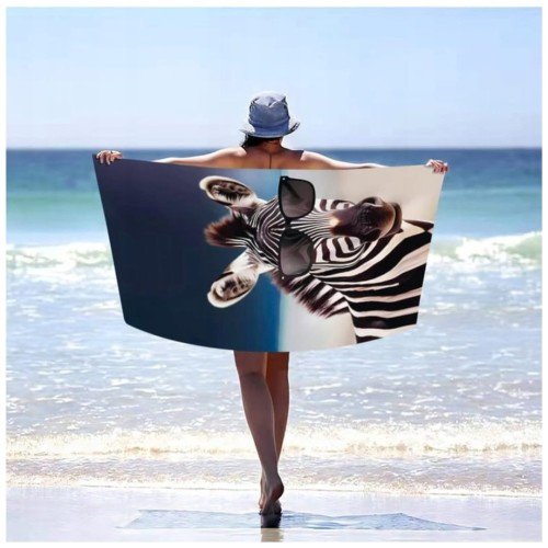 Ręcznik Plażowy Kąpielowy XXL 100x180 Zebra Szybkoschnący H93
