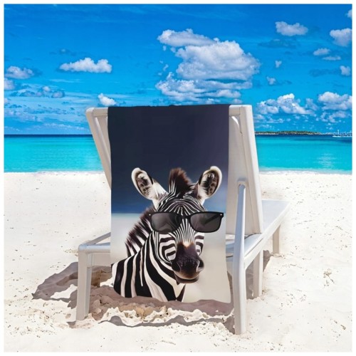 Ręcznik Plażowy Kąpielowy XXL 100x180 Zebra Szybkoschnący H93