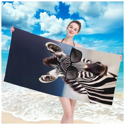 Ręcznik Plażowy Kąpielowy XXL 100x180 Zebra Szybkoschnący H93