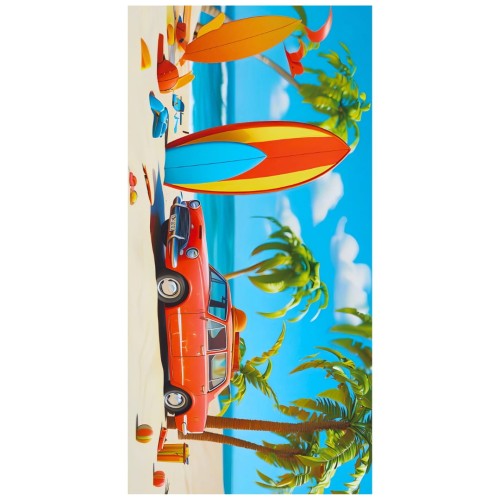 Ręcznik Plażowy Kąpielowy XXL 100x180 Samochód Szybkoschnący H103