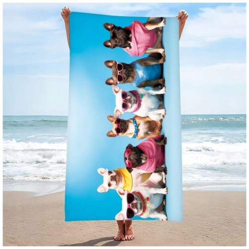Ręcznik Plażowy Kąpielowy XXL 100x180 Buldog Szybkoschnący H126