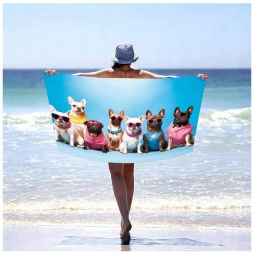 Ręcznik Plażowy Kąpielowy XXL 100x180 Buldog Szybkoschnący H126