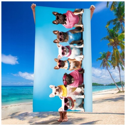 Ręcznik Plażowy Kąpielowy XXL 100x180 Buldog Szybkoschnący H126
