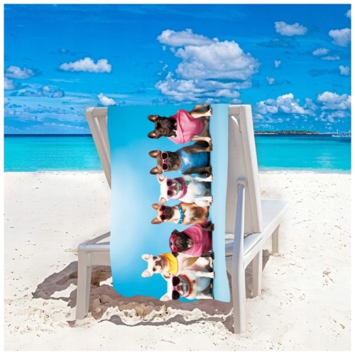 Ręcznik Plażowy Kąpielowy XXL 100x180 Buldog Szybkoschnący H126