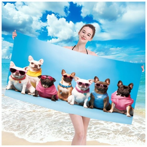 Ręcznik Plażowy Kąpielowy XXL 100x180 Buldog Szybkoschnący H126