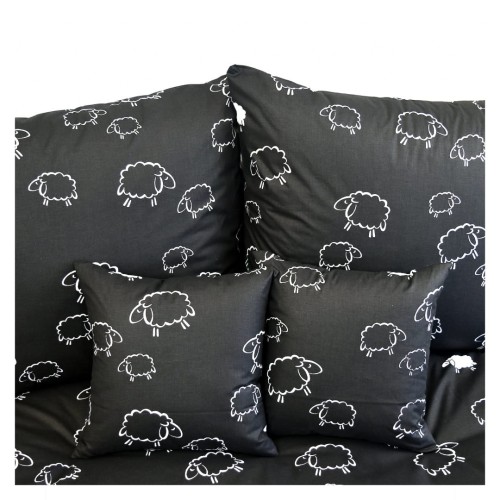Komplet Pościeli Bawełnianej 140x200 1x70/80 Owieczki Na Czarnym
