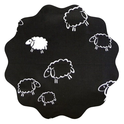 Komplet Pościeli Bawełnianej 140x200 1x70/80 Owieczki Na Czarnym