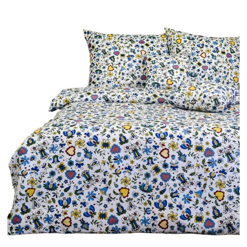 Komplet Pościeli Bawełnianej 160x200 2x70/80 Kaszuby Białe