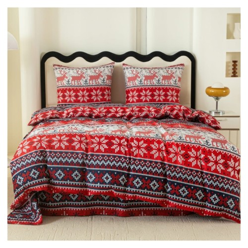 Komplet Pościeli Świątecznej Mikrowłókno 160x200 2x70x80 AML-3215