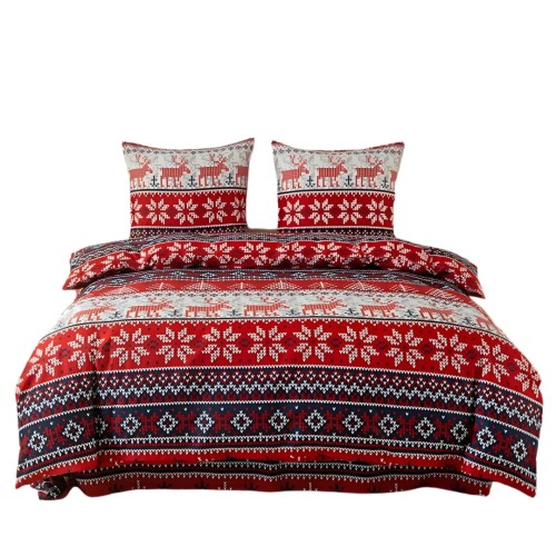 Komplet Pościeli Świątecznej Mikrowłókno 160x200 2x70x80 AML-3215