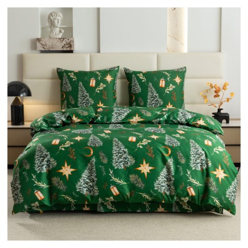 Komplet Pościeli Świątecznej Mikrowłókno 160x200 2x70x80 AML-3223