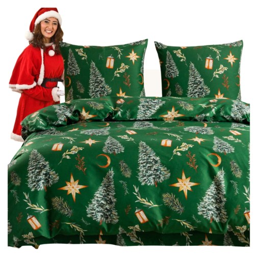 Komplet Pościeli Świątecznej Mikrowłókno 160x200 2x70x80 AML-3223