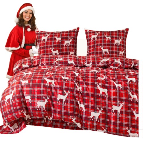 Komplet Pościeli Świątecznej Mikrowłókno 160x200 2x70x80 AML-3214