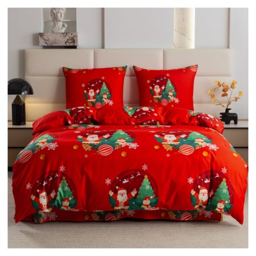 Komplet Pościeli Świątecznej Mikrowłókno 160x200 2x70x80 AML-3226