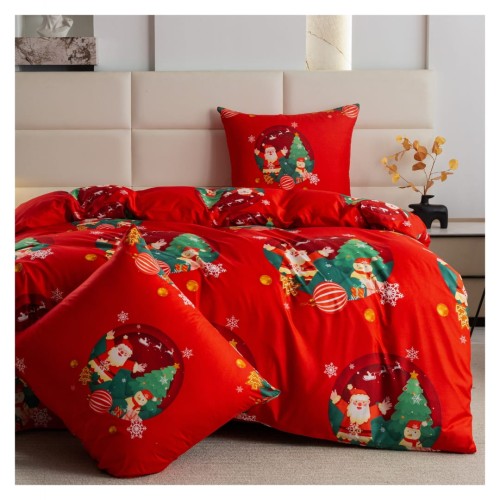 Komplet Pościeli Świątecznej Mikrowłókno 160x200 2x70x80 AML-3226