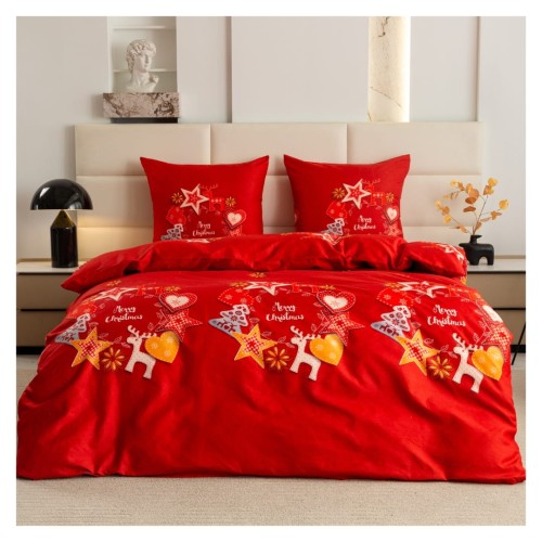 Komplet Pościeli Świątecznej Mikrowłókno 160x200 2x70x80 AML-3225