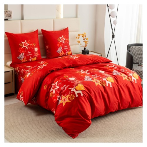 Komplet Pościeli Świątecznej Mikrowłókno 160x200 2x70x80 AML-3225