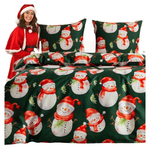 Komplet Pościeli Świątecznej Mikrowłókno 160x200 2x70x80 AML-3217