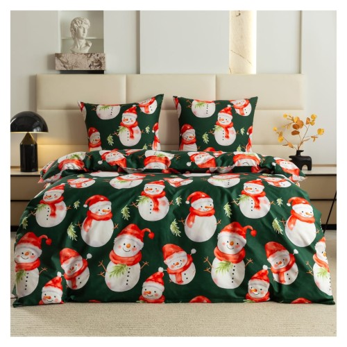 Komplet Pościeli Świątecznej Mikrowłókno 220x200 2x70x80 AML-3217
