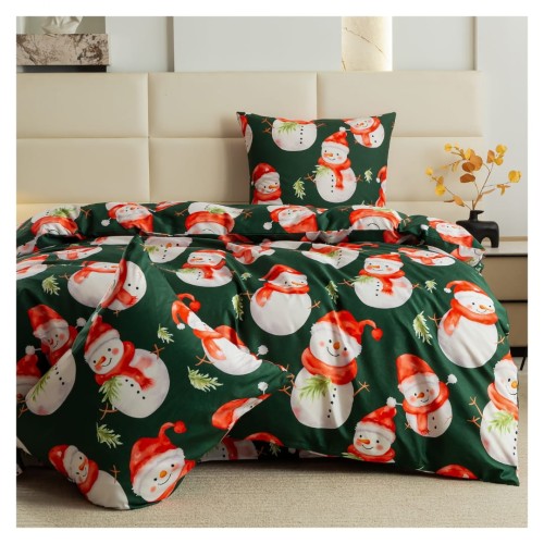 Komplet Pościeli Świątecznej Mikrowłókno 220x200 2x70x80 AML-3217