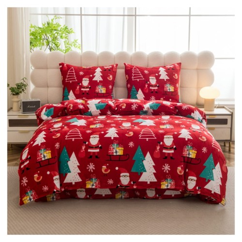 Pościel Świąteczna Mikrofibra 160x200 Świąteczny Mikołaj POLAR