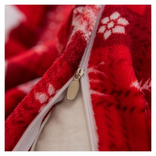 Pościel Świąteczna Mikrofibra 160x200 Renifery Krata POLAR