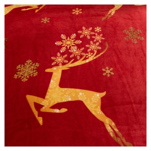 Pościel Świąteczna Mikrofibra 220x200 Złote Renifery POLAR