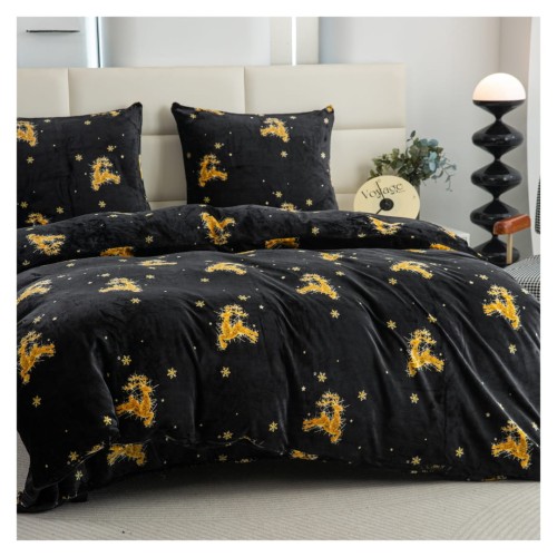 Pościel Świąteczna Mikrofibra 220x200 Nocne Renifery POLAR