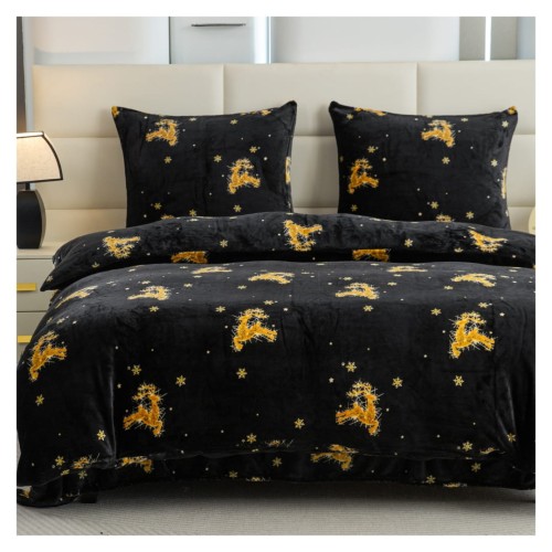 Pościel Świąteczna Mikrofibra 220x200 Nocne Renifery POLAR