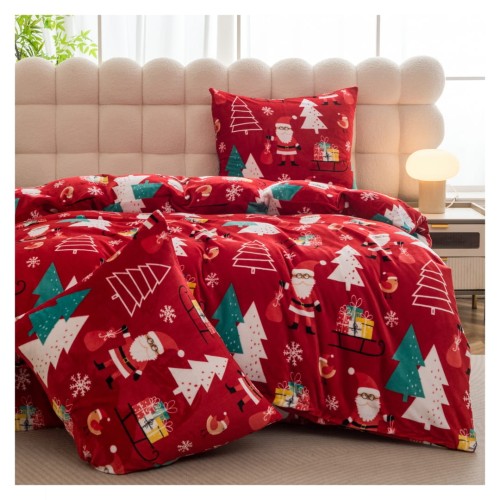 Pościel Świąteczna Mikrofibra 220x200 Świąteczny Mikołaj POLAR