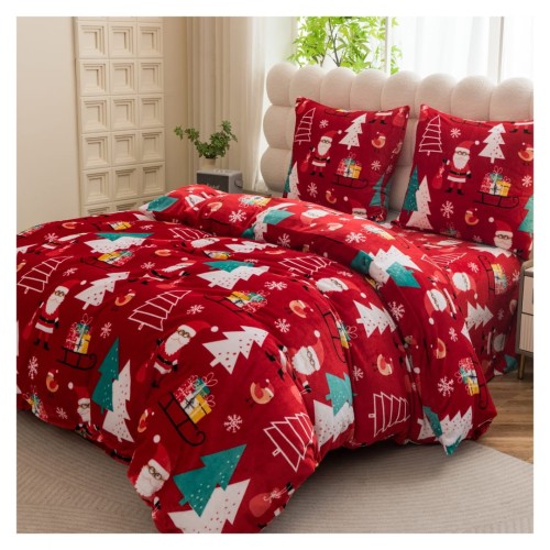 Pościel Świąteczna Mikrofibra 220x200 Świąteczny Mikołaj POLAR