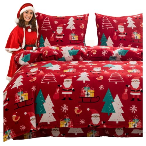 Pościel Świąteczna Mikrofibra 220x200 Świąteczny Mikołaj POLAR