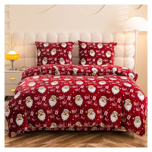 Pościel Świąteczna Mikrofibra 220x200 Mikołaje Ho!Ho! POLAR