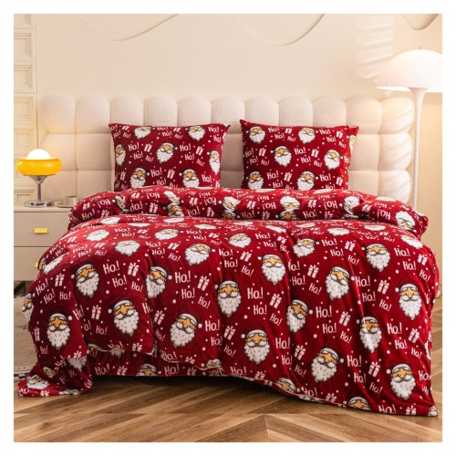 Pościel Świąteczna Mikrofibra 220x200 Mikołaje Ho!Ho! POLAR