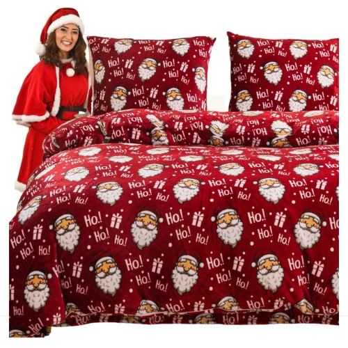 Pościel Świąteczna Mikrofibra 220x200 Mikołaje Ho!Ho! POLAR