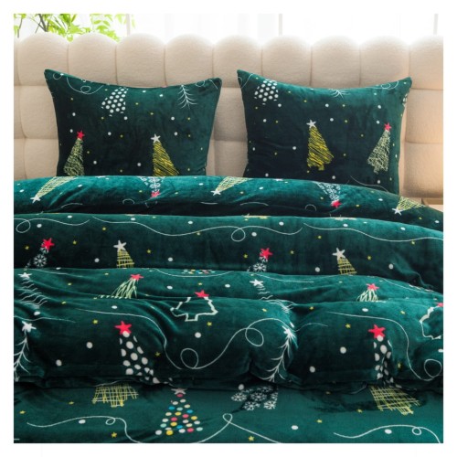 Pościel Świąteczna Mikrofibra 220x200 Świąteczne Choinki POLAR