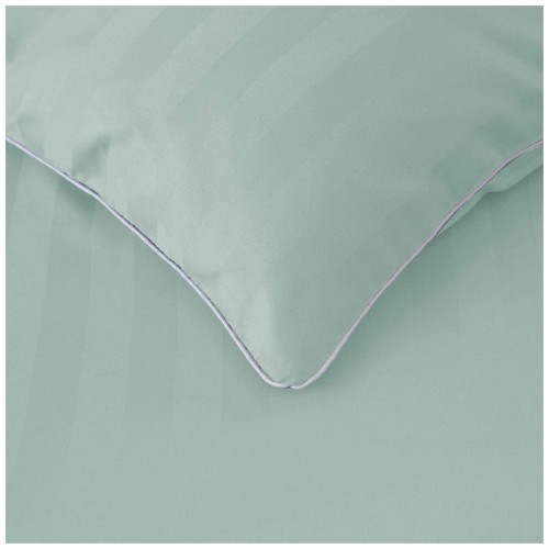 Pościel Z Lamówką 220x200 2x70x80 Miętowa Adamaszkowa Pasy