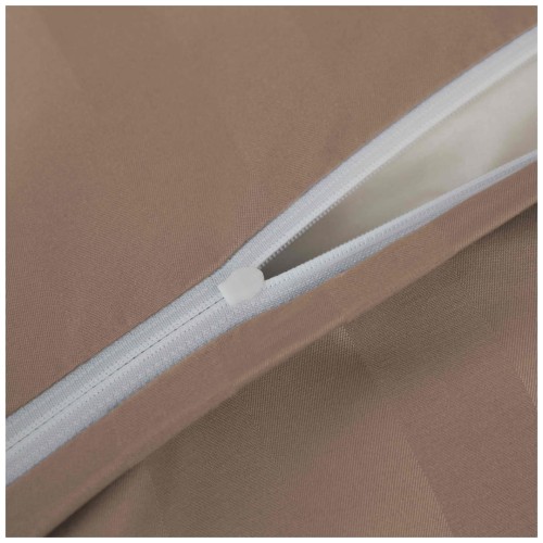 Pościel Z Lamówką 220x200 2x70x80 Beżowa Adamaszkowa Pasy