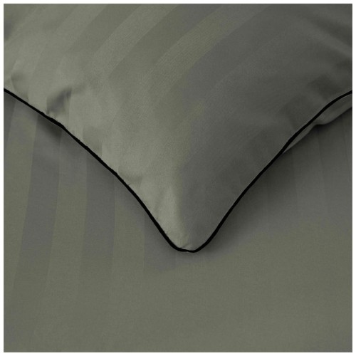 Pościel Z Lamówką 220x200 2x70x80 Oliwkowy Adamaszkowa Pasy